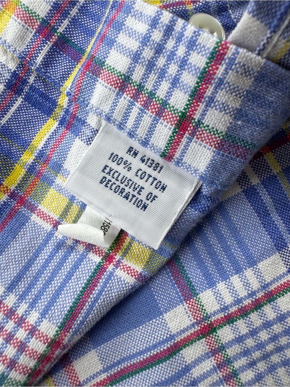 Ralph Lauren Blue Madras Plaid Button Down Shirt Men’s XXL Cotton - Picture 7 of 11